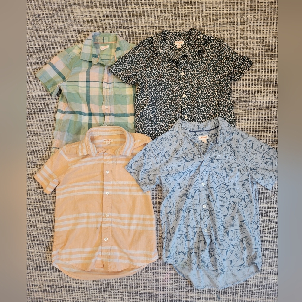(4) Cat + Jack Boys Short Sleeve Button Downs